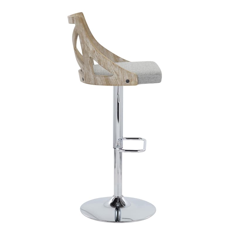 The Gray Barn Charlotte Adjustable Bar Stool with Rounded Rectangular Footrest (Set of 2)