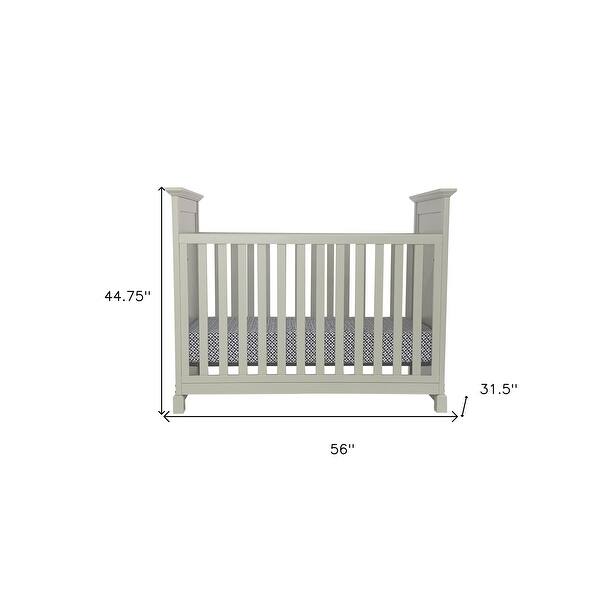 HomeRoots Gray Solid and Manufactured Wood Standard Three In One Convertible Crib - 56