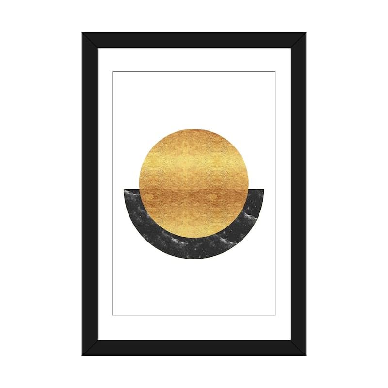 iCanvas "New Gold Sun Rising Abstract" by Nordic Print Studio - Black - 32x24x1