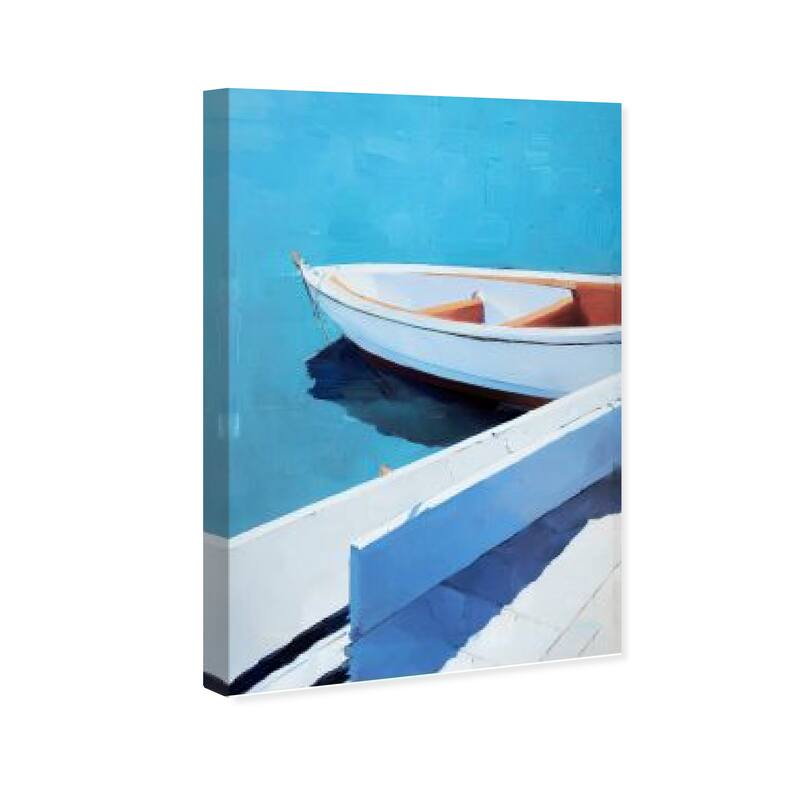 Wynwood Studio Canvas Nautical and Coastal Vineyard Boat Blue and Celeste Nautical & Coastal Wall Art Canvas Print