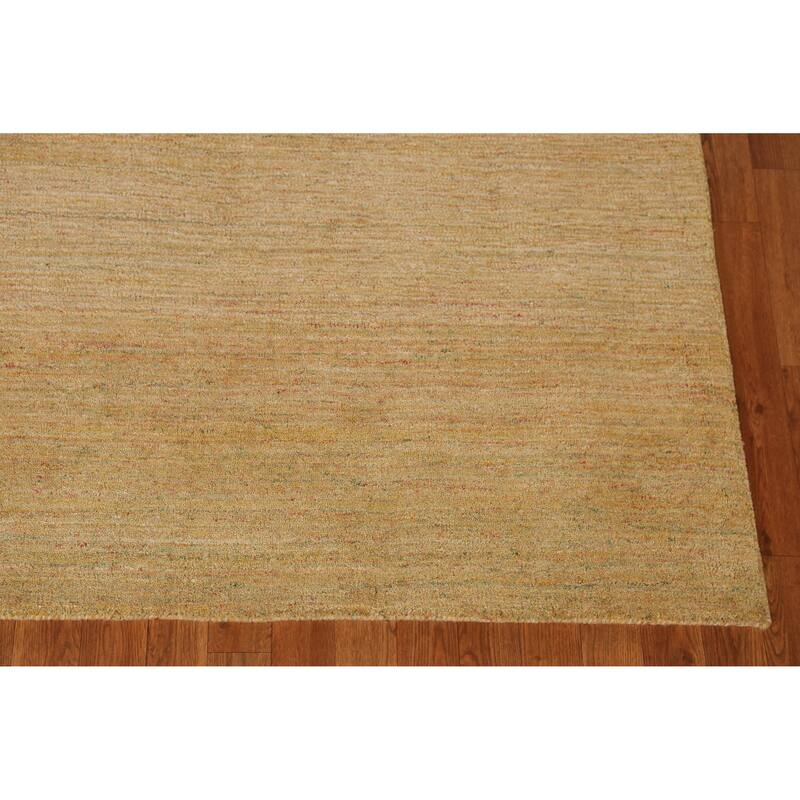 Contemporary Gold Gabbeh Indian Area Rug Handmade Wool Carpet - 5'3" x 7'7"