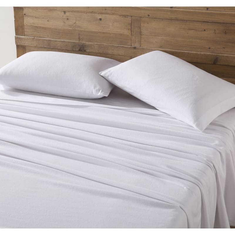 Eddie Bauer Cotton Flannel-Solids-Deep Pocket- Sheet & Pillowcase Set