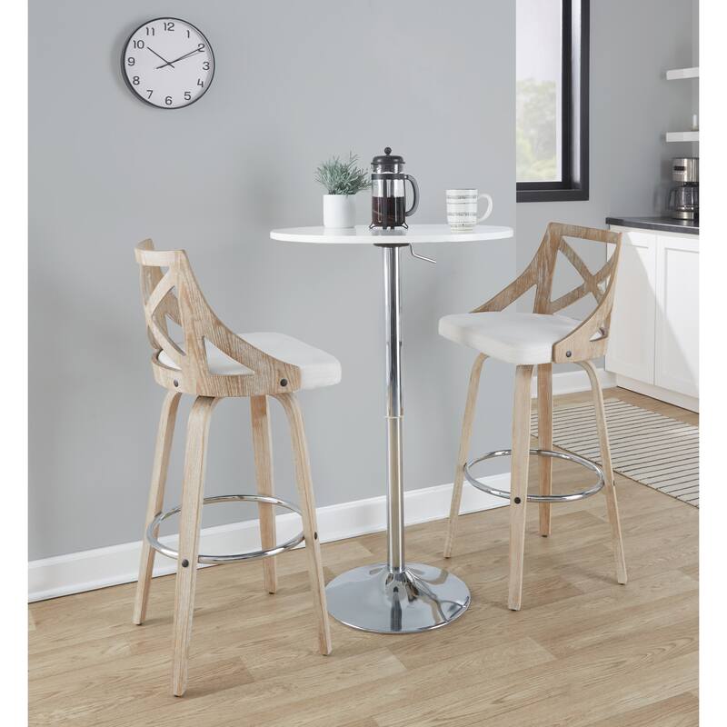 The Gray Barn Charlotte 30" Fixed-Height Bar Stool with Bent Wood Legs (Set of 2)
