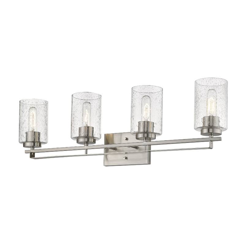 Modern Flush Mount Wall Light Fixture with Clear Bubble Glass Shade and LED Compatible for Bedroom