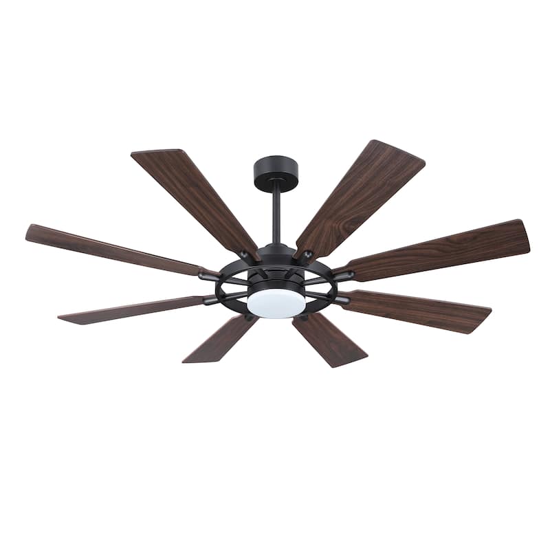 WINGBO 60-inch/72-inch 8-Blades Indoor DC Motor Ceiling Fan With LED Light and Remote Control