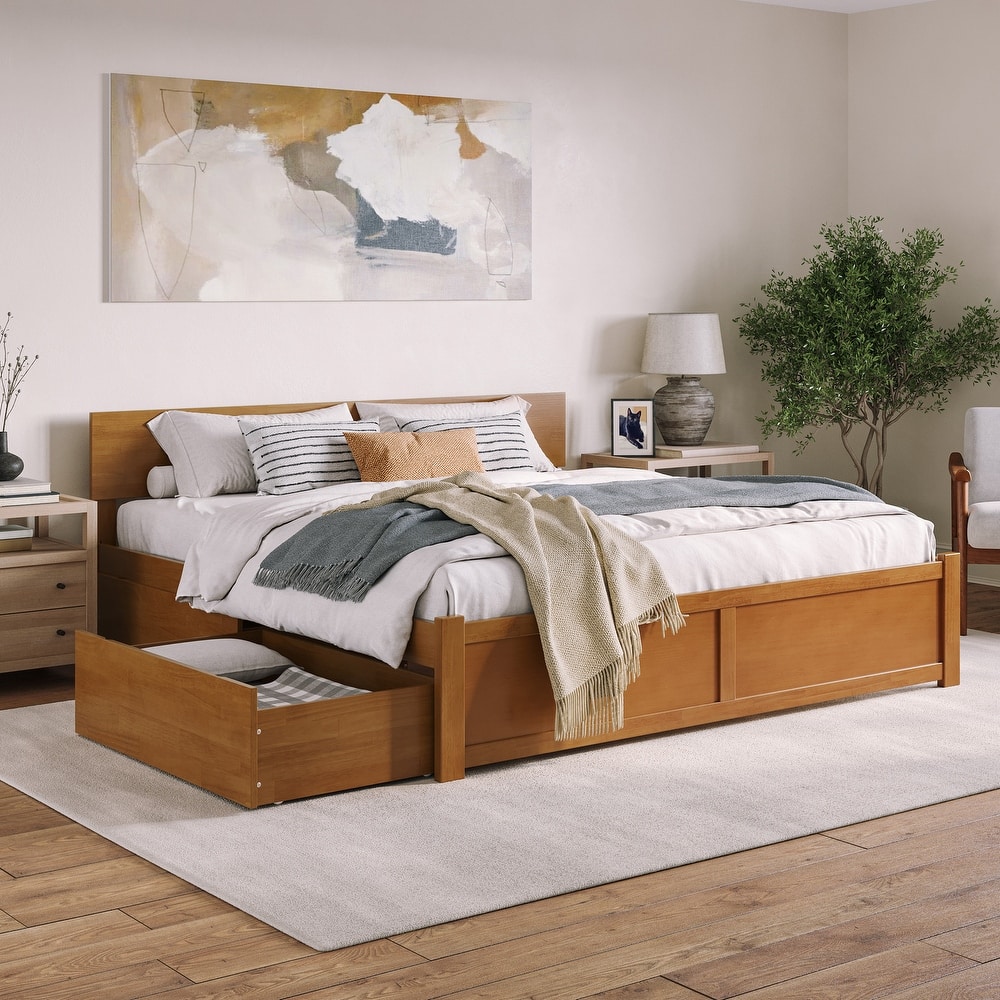 Orlando Platform Bed with Footboard and Storage Drawers
