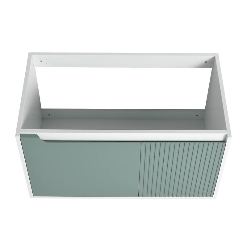 Modern 32-Inch Floating Bathroom Vanity with Storage, Durable Eco-Friendly Plywood Base, No Basin