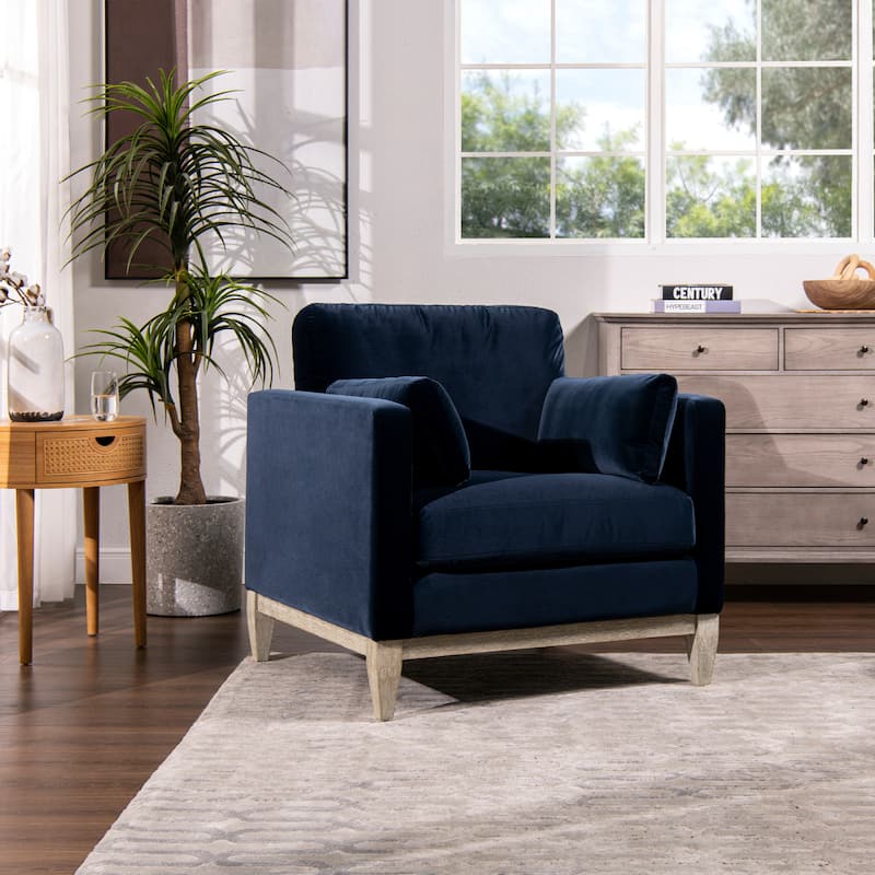 Knox 36" Modern Farmhouse Loose Pillow-Back Arm Chair