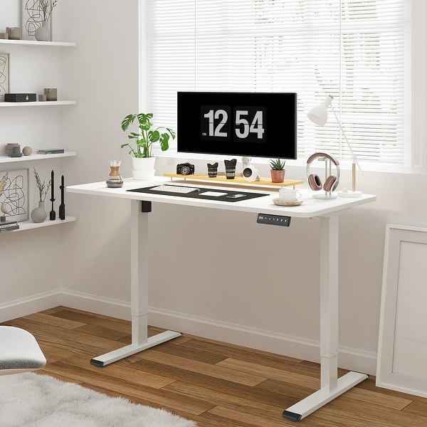 FLEXISPOT 55 x 28 Home Office Standing Desk Electric Height Adjustable Desk with LED Memory Control On Sale Bed Bath Beyond 35361295