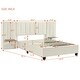 preview thumbnail 51 of 64, Full/Queen Size Upholstered Bed with Velvet Headboard and Integrated Shelves