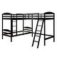 preview thumbnail 5 of 25, Modern Twin Size L Shaped Solid Pine Wood Bunk Bed with Full Length Guardrail and 2 Ladder