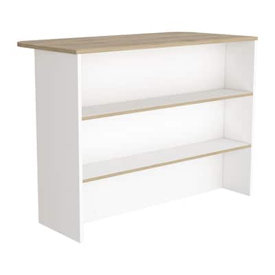 Kitchen Bar for Kitchen, Dining Room,Living Room, White / Light Pine