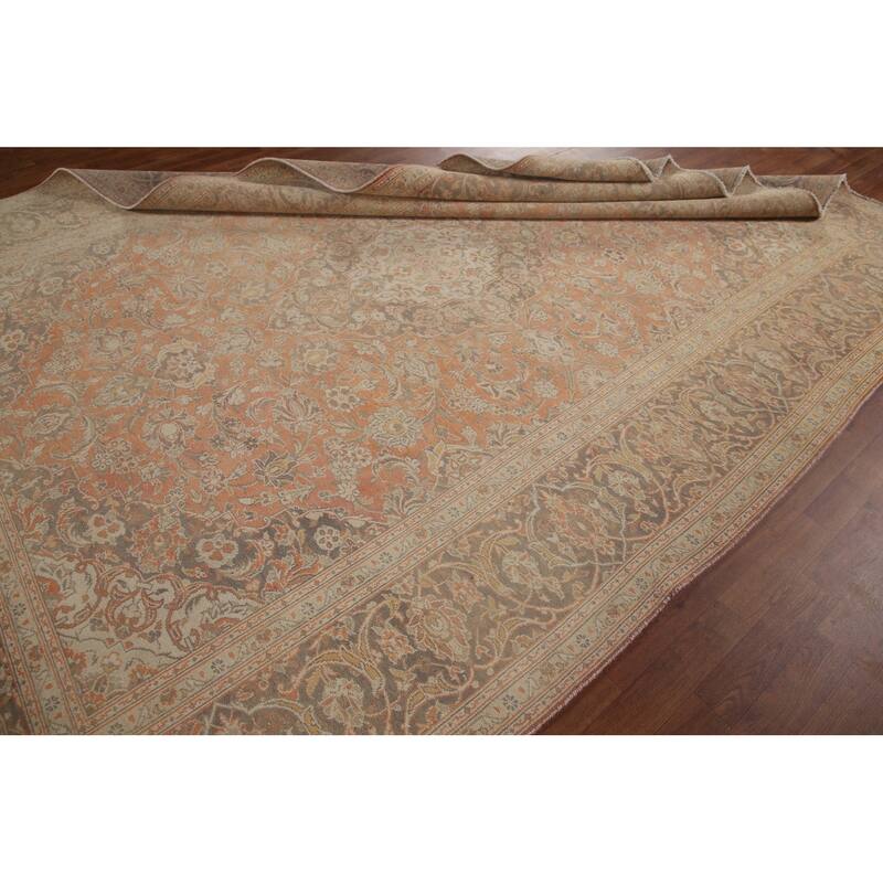 Traditional Kashan Persian Rug Hand-knotted Vintage Wool Carpet - 8'4" x 11'5"