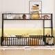 preview thumbnail 8 of 11, Stylish Twin Floor Bed with Safety Fence, Desk and Storage for Kids