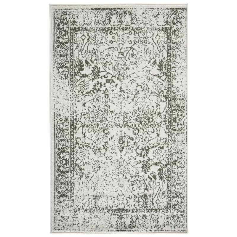 SAFAVIEH Adirondack Riin Rustic Shabby Chic Distressed Rug - 3' x 5' - Ivory/Dark Green