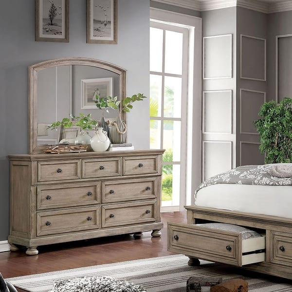 grey dresser and mirror set Ioana Antique Grey Finish Wood Dresser and Mirror  Roundhill Furniture