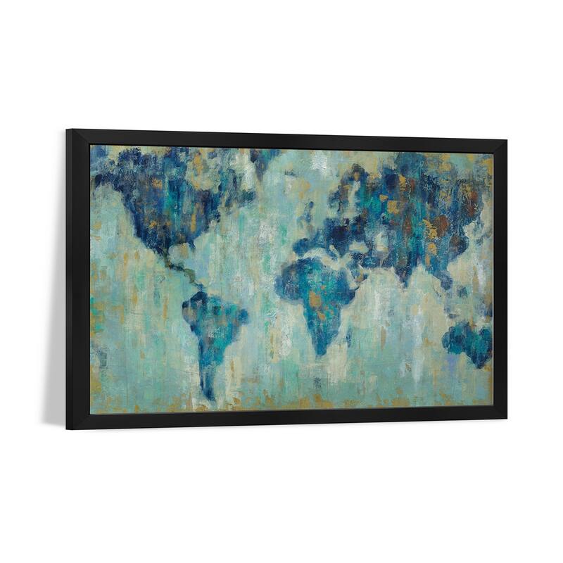 Map Of The World Premium Framed Poster by Silvia Vassileva
