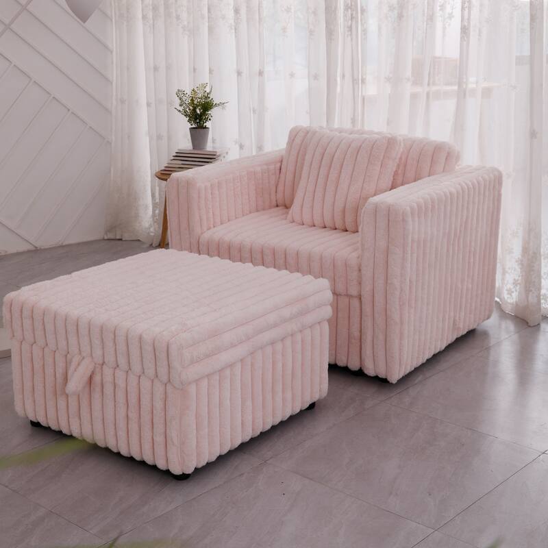 44.9"Soft Modular Sofa Single - Very Comfortable & Stylish. Matches 30.7" Ottoman with Hydraulic Lift. Ideal for Bedroo