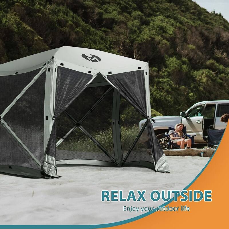 Exacme Portable Gazebo Pop up Tent for Camping, Outdoor Four Sides Pop-up Clam Screen Tent with Canopy Shelter, 1024-5PC