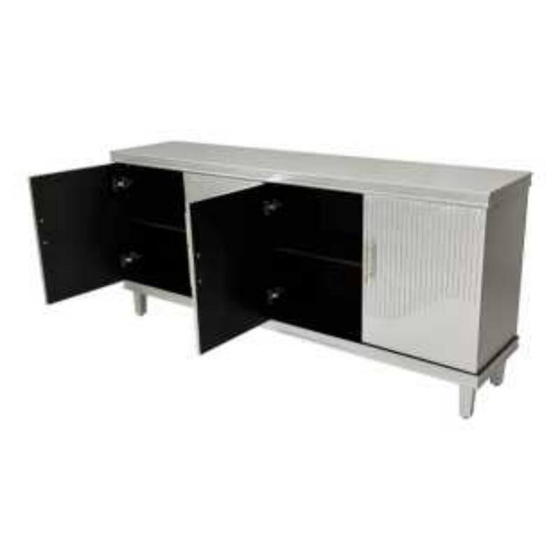 70.07''Large 4-Door Cabinet, Modern Storage Cabinet Sideboard with Adjustable Shelves, Wood Accent Cabinet Buffet Cabinet