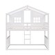 preview thumbnail 7 of 31, Wooden Twin Over Twin House-shaped Bunk Bed With Ladder, Windows and Guardrails