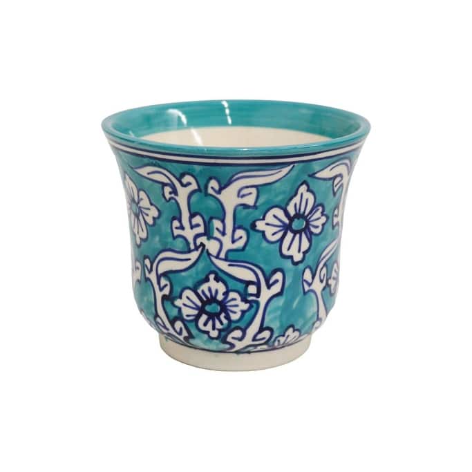 Home&Manor Ceramic Planter Teal