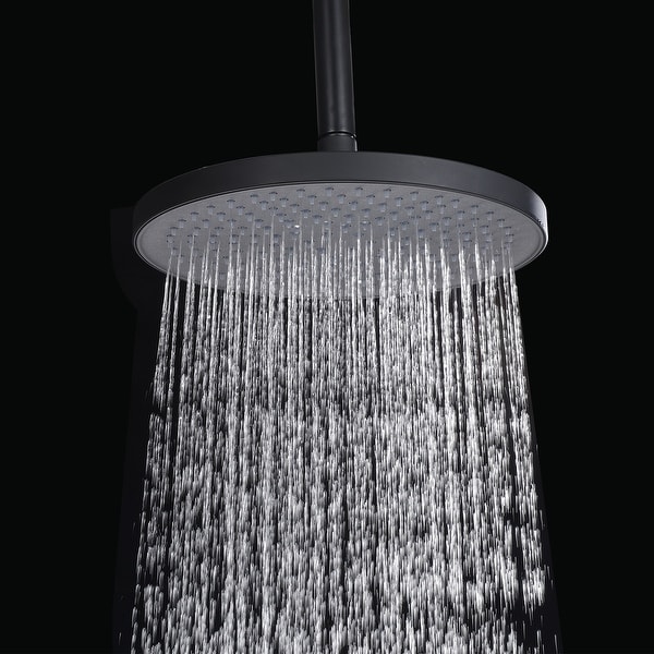 Brushed Nickel Shower Faucet Set System Wall Mount Rain Shower Head Combo With Mixer Valve Kit - View #5