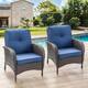 Option Brown Wicker / Blue Cushion