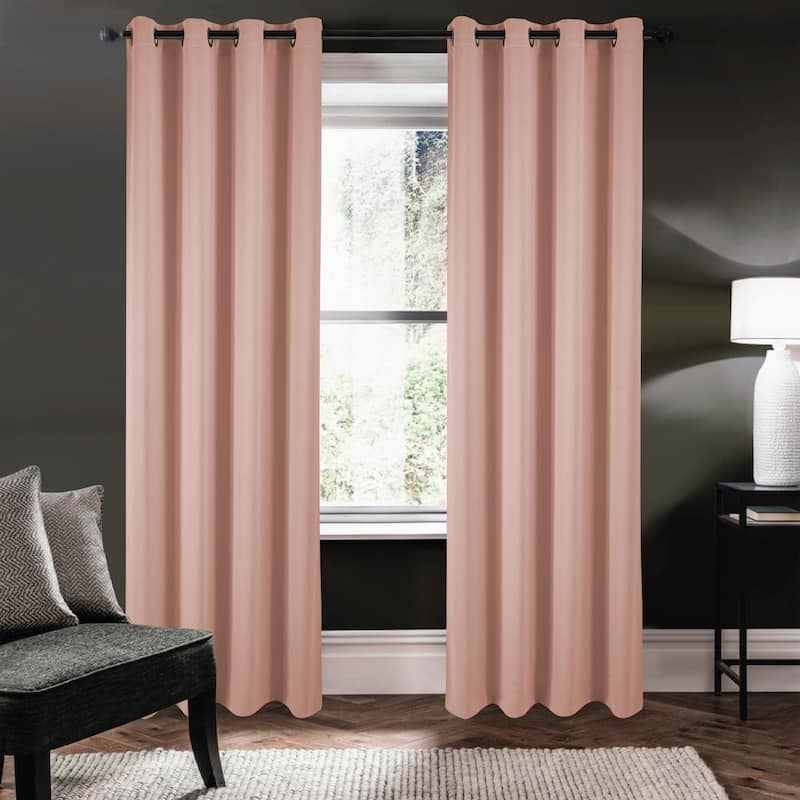 Riley 100 percent Blackout Window Curtain Panel 45, 63, 84, 95 or 105 inch - 54" x 84" - Pink