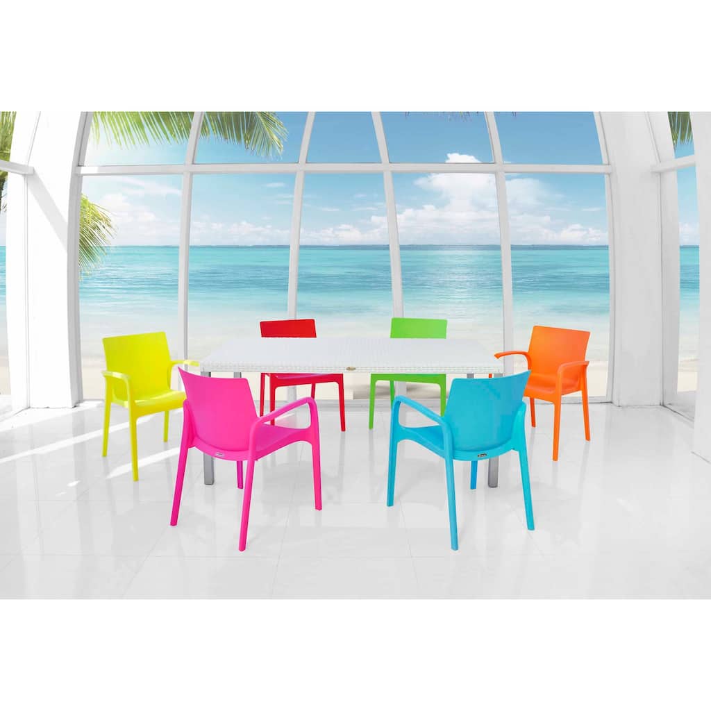 Alissa Resin Stackable All-Weather Dining Armchair, Set of 2