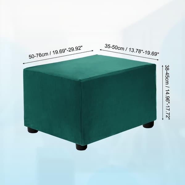 dimension image slide 2 of 52, Stretch Foot Stool Cover Rectangular Square Foot Stool Slipcover