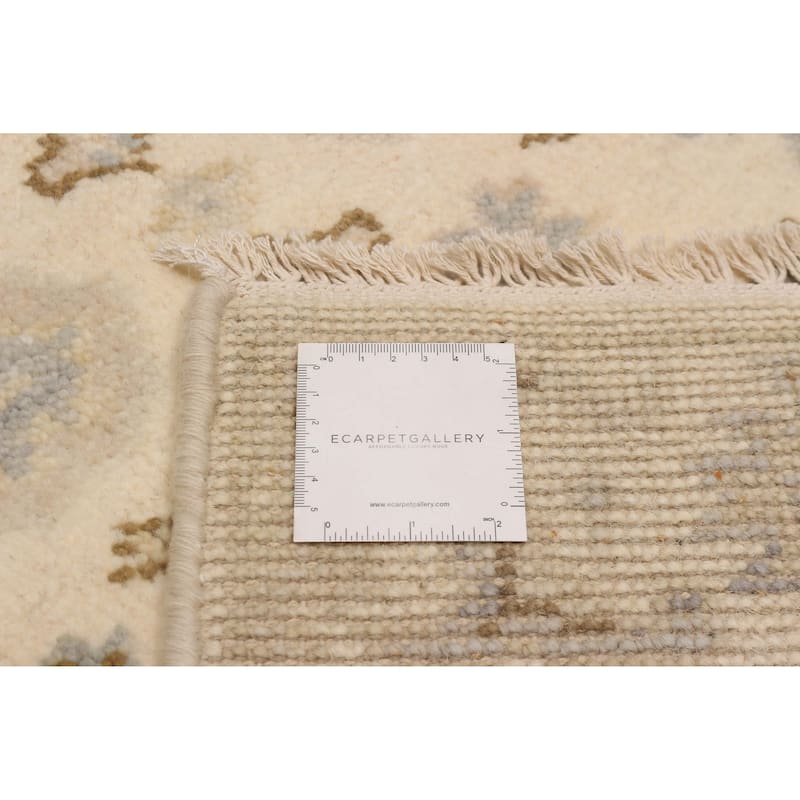 ECARPETGALLERY Hand-knotted Royal Oushak Cream Wool Rug - 2'6 x 23'8