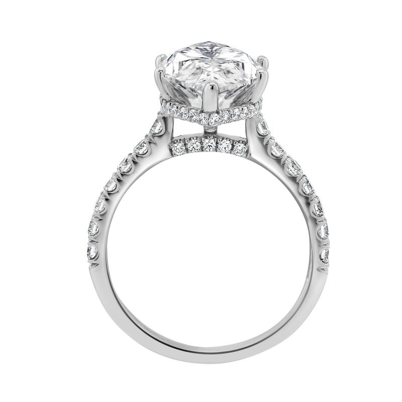 Auriya 14k Gold 5 3/5ctw Lab grown Marquise Hidden Halo Diamond Engagement Ring (F-G VS)