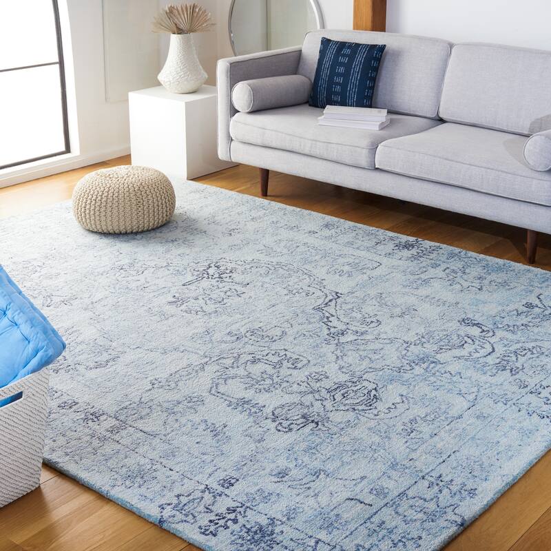 SAFAVIEH Handmade Marquee Bastrie Rug - 8' x 10' - Light Blue/Navy
