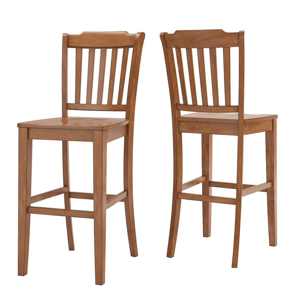 Eleanor Slat Back Bar Height Chairs (Set of 2) by iNSPIRE Q Classic