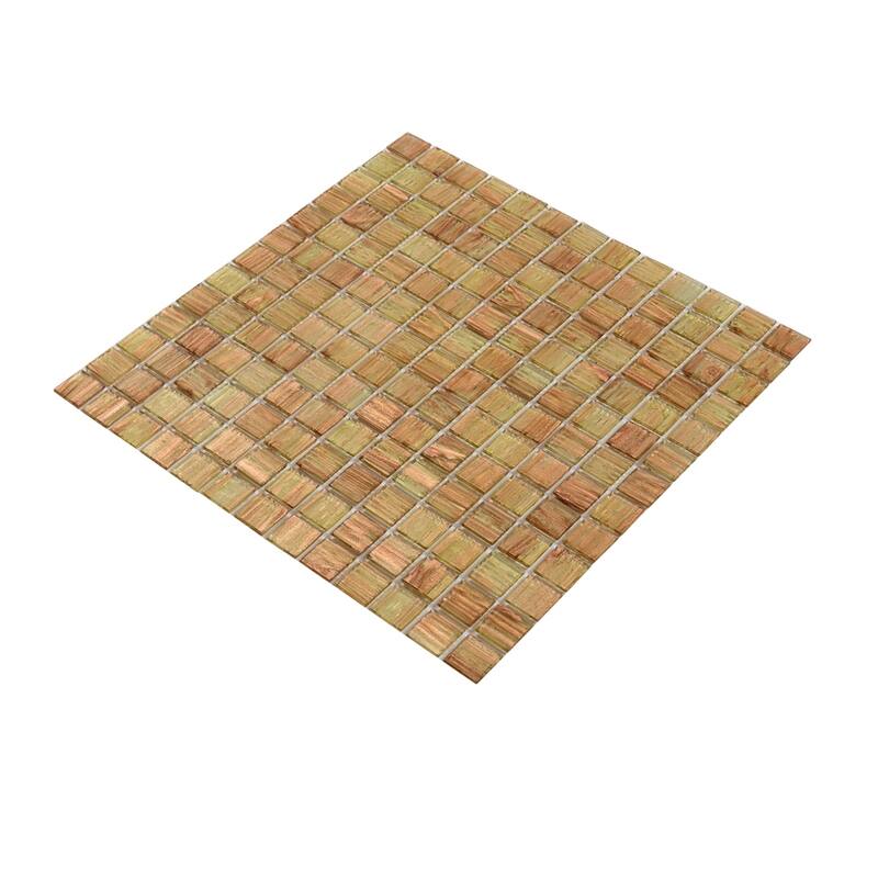 Apollo tile 12" x 12" Celestial Glossy Tortilla Brown Glass Tile (20 sq ft/case) - 20 Pack