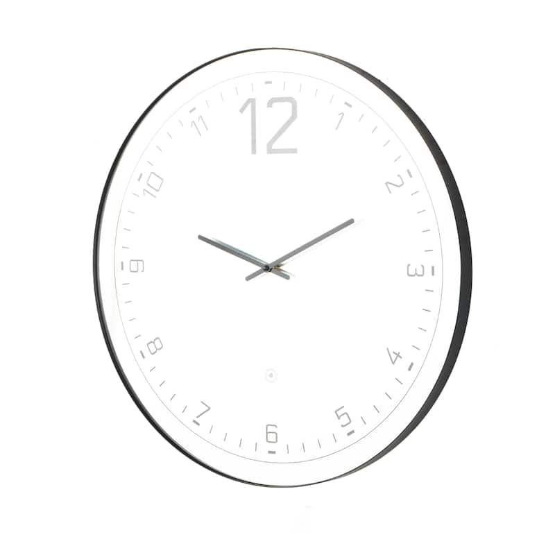 Glass LED Decorative Wall Clock with Black Frame - Multi Colored - Roche River Decor - 1"W x 24"L x 24"H