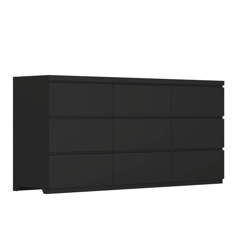 9-Drawer Handle-Free Dresser, Modern Matte Wood Storage Chest for Bedroom, Living Room or Entryway