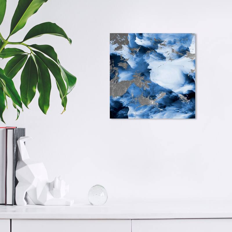 Wynwood Studio Canvas Abstract Faith Blue Blue and Light Blue Modern & Contemporary Wall Art Canvas Print - 12 x 12