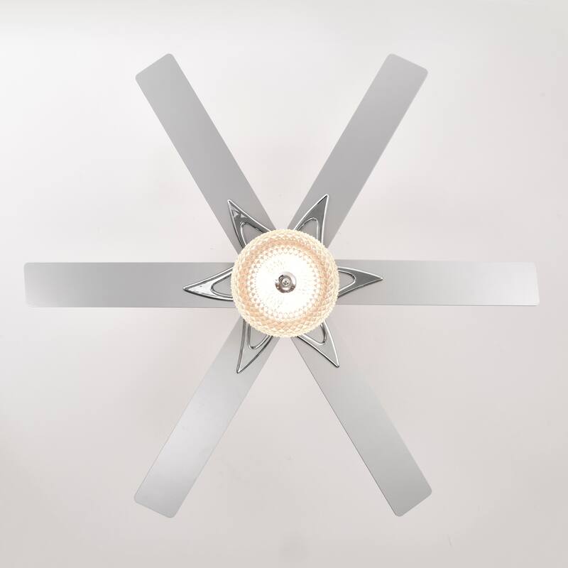 52 in. Smart Indoor Gold Ceiling Fan with Integrated LED with 6 Plywood Blade and Remote Control
