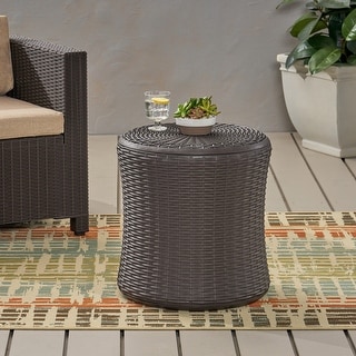 Simone Faux Wicker Storage Side Table by Christopher Knight Home