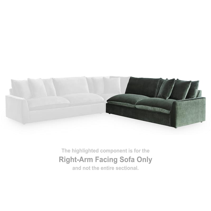 Signature Design by Ashley Carriage View Dark Green 3-Piece Sectional - 131" W x 131" D x 39" H