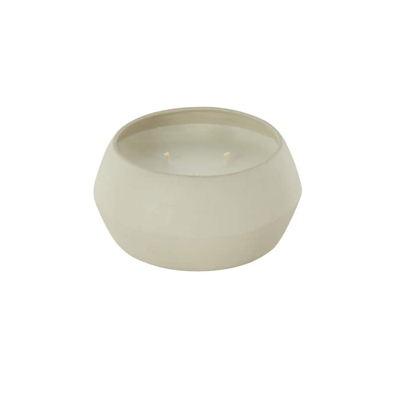 Metal Scented Textured 30oz 3 Wick Decorative Candle with White Wax - Cream, Black or Beige - Roche River Decor