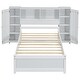 preview thumbnail 17 of 22, Twin Size Platform Bed with Storage Headboard, 3-Shelves, 2-Side Lockers, Solid Pine Wood Frame for Bedroom, Grey