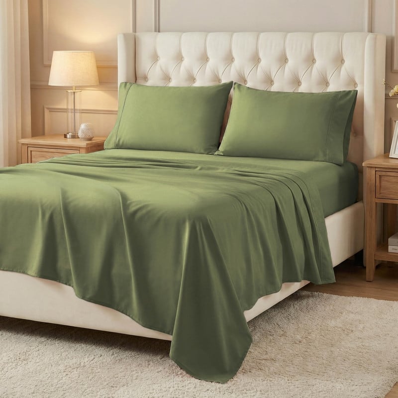 Superior 300 Thread Count Percale Cotton Deep Pocket Bed Sheet Set