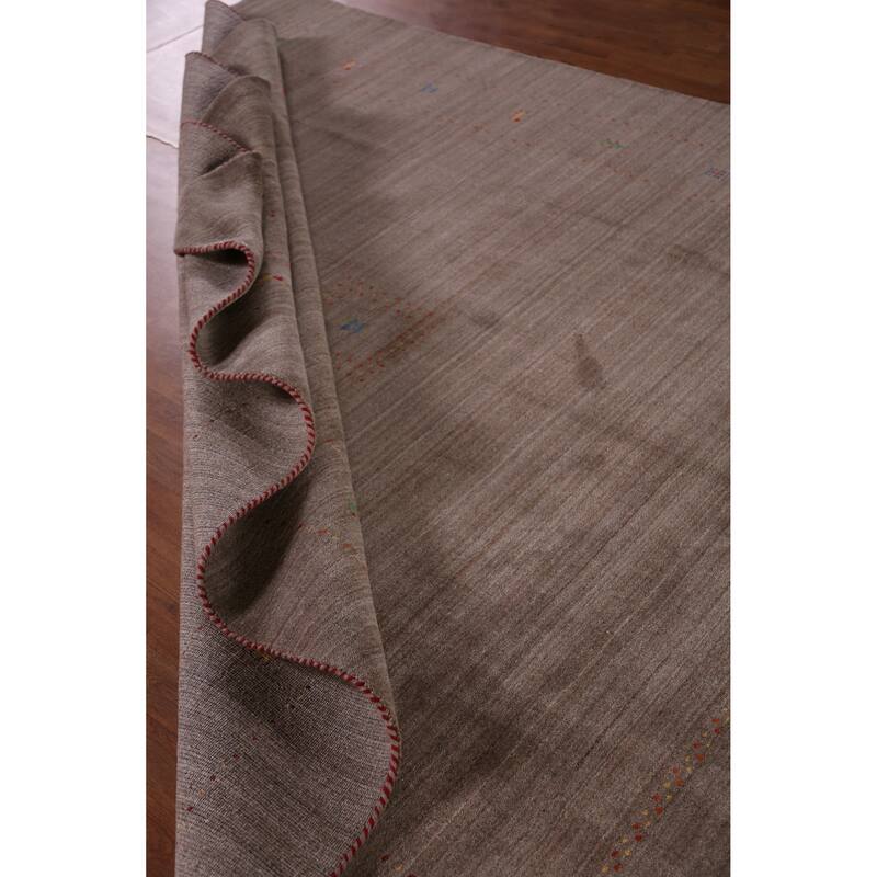 Hand Knotted Oriental 100% Wool Carpet Tribal Animal Pictorial Brown Gabbeh Area Rug - 9' 9'' X 8' 0''