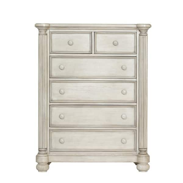 slide 2 of 6, Kingsley Charleston 5 Drawer Chest White