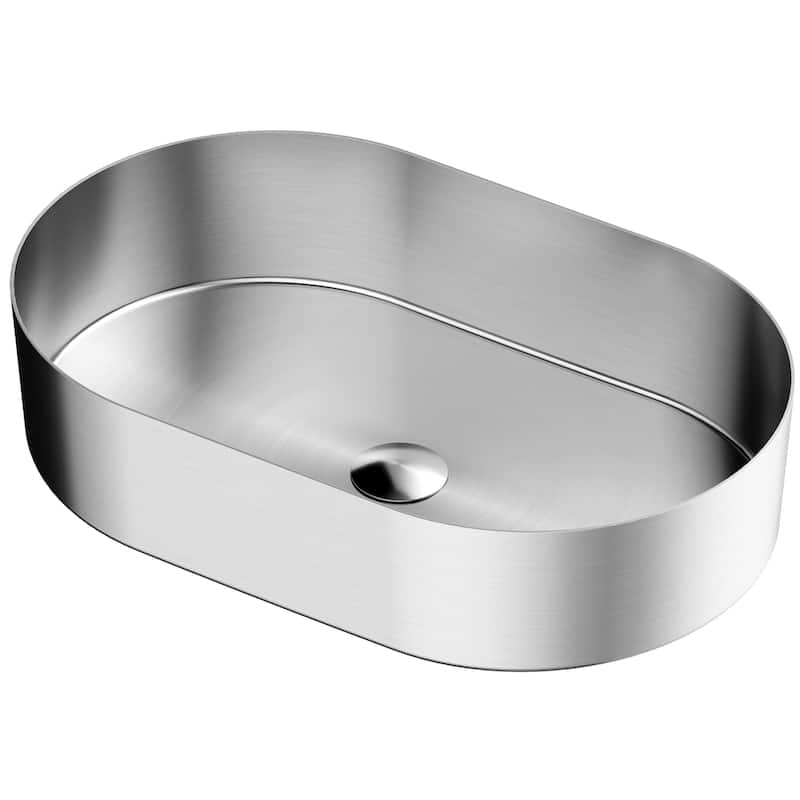 Karran Cinox Stainless Steel Oval Vessel Sink - Stainless Steel