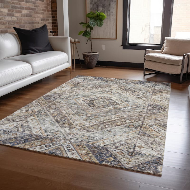 Machine Washable Indoor/Outdoor Traditional Ali Chantille Rug