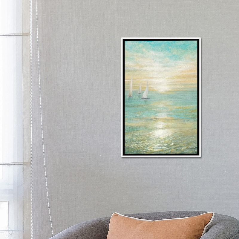 iCanvas "Sunrise Sailboats I" by Danhui Nai Framed Canvas Print